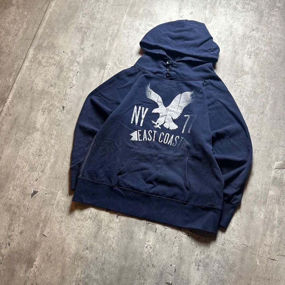 American-eagle Women's Navy and Blue Hoodie